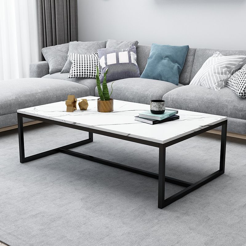 17.7" Tall Modern Steel Trestle Base Rectangular Wood Top Coffee Table Clearhalo 'Coffee & Accent Tables' 'Coffee Tables' 'coffee_tables' 'furn' 'furn_coffee_tables' 'Furniture' 'furniture_coffee_tables' 'Living Room Furniture' 1200x1200_594eaf1e-32c4-4dfa-b60b-88a6af5c1c83