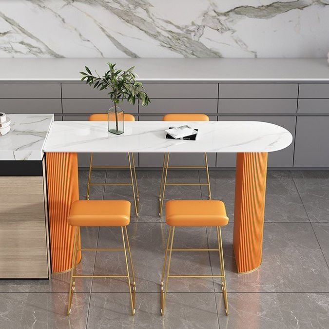Modern 1/2/5 Pieces Bar Table Stone Counter Table with High Stools for Dining Room Clearhalo 'Bar Furniture' 'furn' 'furn_home_bar_bar_sets' 'Furniture' 'Home Bars & Bar Sets' 'home_bar_bar_sets' 'Kitchen & Dining Furniture' 1200x1200_595090a6-31a5-41d2-8bd6-8c56923a07e9