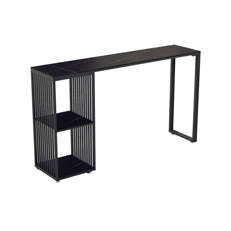 Industrial Stone Top Bar Dining Table Rectangle Bar Table with Storage Base Clearhalo 'Bar Furniture' 'Bar Tables' 'bar_tables' 'furn' 'furn_bar_tables' 'Furniture' 'Kitchen & Dining Furniture' 1200x1200_59517a4b-3665-4c4c-a4f5-6a23667556a8