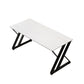 Contemporary Curved Writing Desk White Trestle Office Desk with Metal Legs