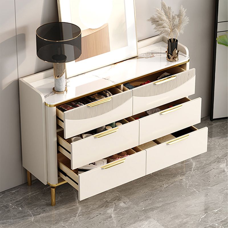 Glam Stone Chest Bedroom Storage Chest in White with Metal Legs Clearhalo 'Bedroom Furniture' 'Dressers & Chests' 'dressers_chests' 'furn' 'furn_dressers_chests' 'Furniture' 1200x1200_59540039-9c85-44f3-ba1b-9e1a2a6ec547