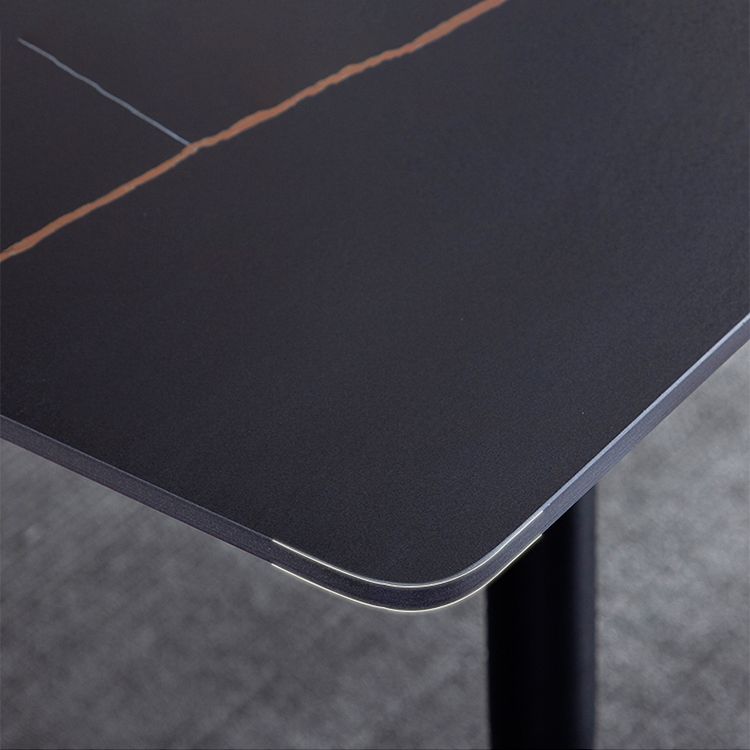 Rectangle 4 Legs Industrial Style Dining Table Sintered Stone Fixed Table for Kitchen Clearhalo ' dining_table' 'Dining Tables & Seating' 'Dining Tables' 'furn' 'furn_dining_table' 'Furniture' 'furniture_dining_table' 'Kitchen & Dining Furniture' 'kitchen&dining_furn' 'kitchen' 'kitchen_dining_table' 1200x1200_595411af-b1bf-43dc-b561-c5b7ba40a7dc