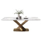 Traditional Luxury Dining Table Rectangle Sintered Stone Table with Gold Frame for Home Clearhalo ' dining_table' 'Dining Tables & Seating' 'Dining Tables' 'furn' 'furn_dining_table' 'Furniture' 'furniture_dining_table' 'Kitchen & Dining Furniture' 'kitchen&dining_furn' 'kitchen' 'kitchen_dining_table' 1200x1200_59541bee-d8ae-47f1-8b93-33b043db75f3