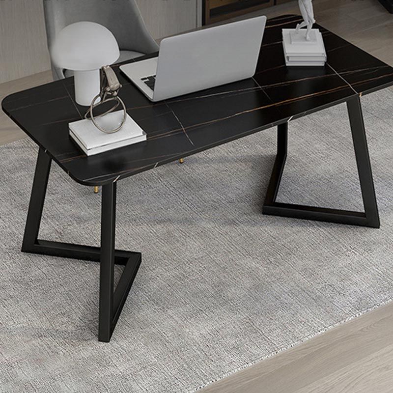 Escritorio de escritura rectangular industrial escritorio de piedra sinterizado para el hogar