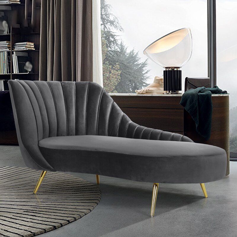Contemporary Flannel Chaise One Armed Lounge Chair for Living Room Clearhalo 'Chairs & Seating' 'Chaise Lounge' 'chaise_lounge' 'furn' 'furn_chaise_lounge' 'Furniture' 'Living Room Furniture' 1200x1200_5956a807-b445-43f7-96ee-0cddb5b538ab