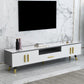 Open Storage 18" H TV Stand , Faux Wood TV Stand Console in Grey / White Clearhalo 'furn' 'furn_tv_stands_entertainment_centers' 'Furniture' 'Living Room Furniture' 'TV Stands & Entertainment Centers' 'TV Stands & Media Storage Furniture' 'tv_stands_entertainment_centers' 1200x1200_5956cce5-0d31-4cb4-b423-327c9c94bd9f