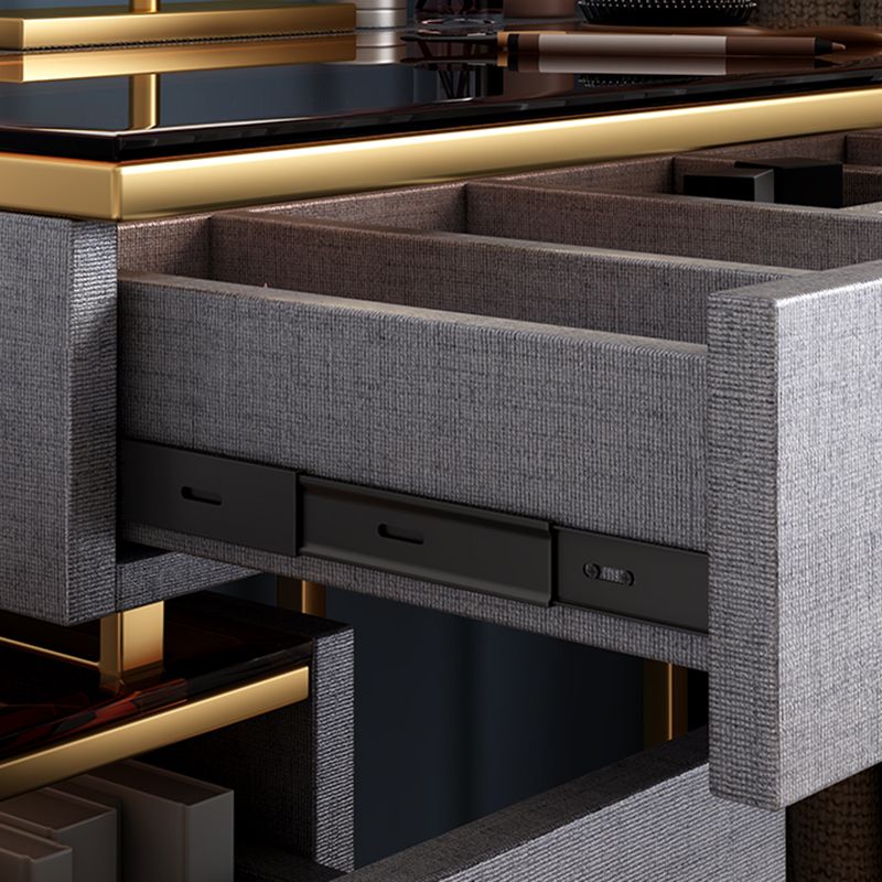 3-Drawer-Gla-Waschtisch mit Stuhlglam 26,4 "W-Schminktisch