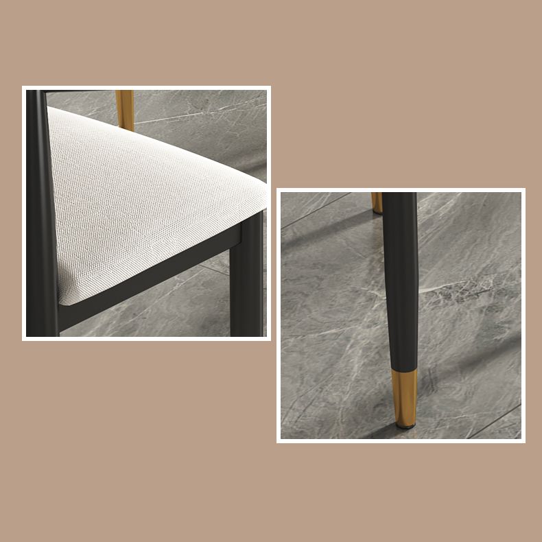 Rectangular Scandinavian Sintered Stone Dining Room Set Dining Furniture with Metallic Base Clearhalo 'Dining Room Sets' 'Dining Tables & Seating' 'dining_room_set' 'furn' 'furn_dining_room_set' 'Furniture' 'furniture_dining_room_set' 'Kitchen & Dining Furniture' 'kitchen&dining_furn' 'kitchen' 1200x1200_595986f3-07d8-4586-80d0-afbace53a45b