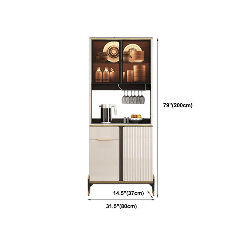 Glam -dressoir kaststeen en gemanipuleerd houten eetbuffet