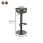 Contemporary Style Barstool Round Upholstered Bar Stool with Metal Base