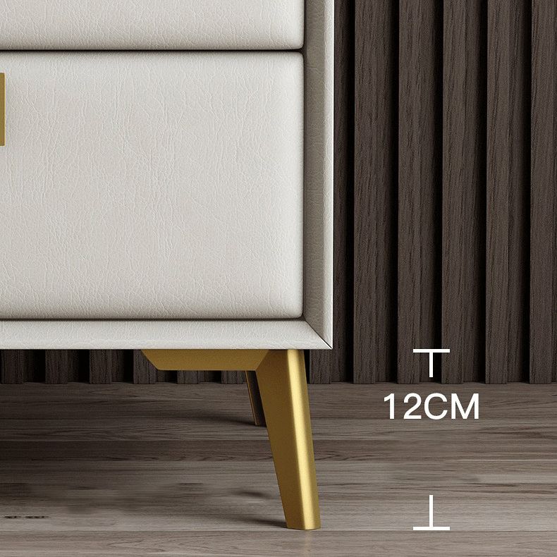 Comodino moderno di accento comodino in legno massiccio con 2 cassetti