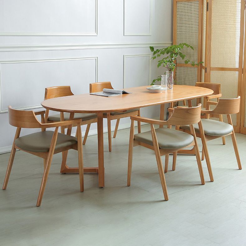 Stile moderno Oval Natural Desk Office Home Office Scriva da scrittura in legno