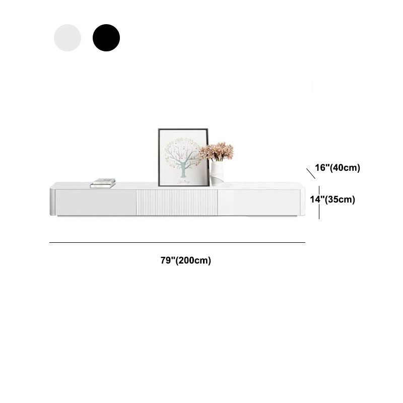 Mobile TV scandinavo antigraffio, console TV bianca/nera con 3 cassetti