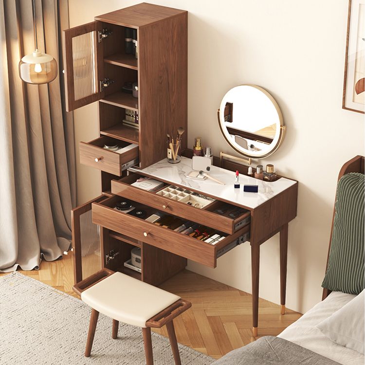 Modern Solid Wood Table Makeup Vanity with Drawers for Bedroom Clearhalo 'Bedroom Furniture' 'furn' 'furn_makeup_vanities' 'Furniture' 'Makeup Vanities' 'makeup_vanities' 1200x1200_595fbe64-62d0-4ac6-94ec-dbad8f13ab50