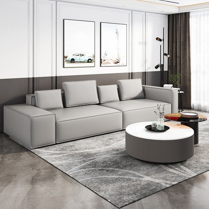 Stain-Resistant Stationary Faux Leather Sofa Living Room Square Arm Couch Clearhalo 'furn' 'furn_sofas' 'Furniture' 'furniture_sofas' 'Living Room Furniture' 'Sofa' 'sofas' 1200x1200_59600c2c-6ccd-4081-a049-ddec36ee2437