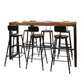 Industrial 1/7 Pieces Bar Table Set Rectangle Wood Counter Table with High Stools