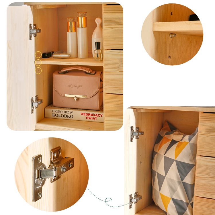 Stand de style Scandinave Stand Pine Wood Open Console TV de stockage fermé