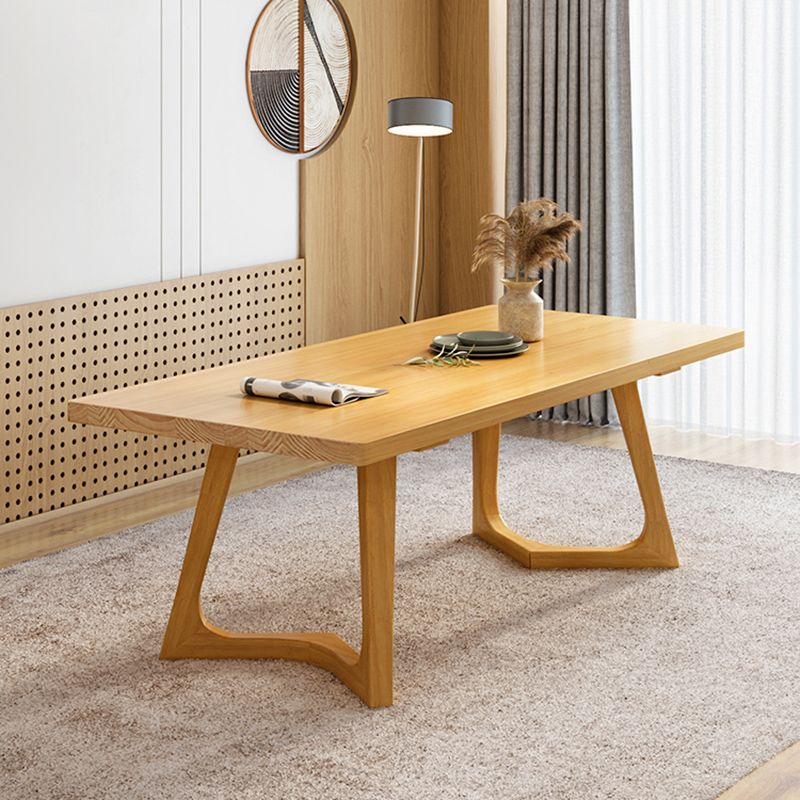 Modern Solid Wood Furniture 1/2/5/7 Pcs Standard Height Dining Room Table Set in Natural Clearhalo 'Dining Room Sets' 'Dining Tables & Seating' 'dining_room_set' 'furn' 'furn_dining_room_set' 'Furniture' 'Kitchen & Dining Furniture' 1200x1200_59631b5c-dadb-43ca-99ff-0991fc340e7e