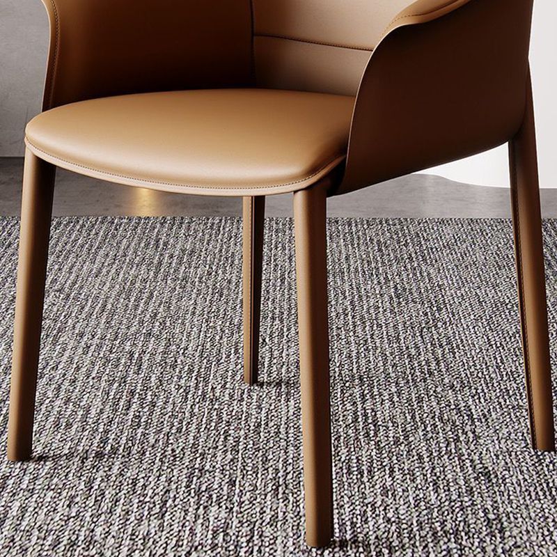 Sillas de comedor de brazo de cuero sinté