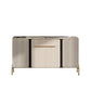 Stone Credenza Contemporary Style Adjustable Shelving Server with Cabinets and Drawers Clearhalo 'buffet_sideboard' 'Buffets & Sideboards' 'furn' 'furn_buffet_sideboard' 'Furniture' 'Kitchen & Dining Furniture' 1200x1200_5964442a-5801-4c67-95d7-ac89aeb81084