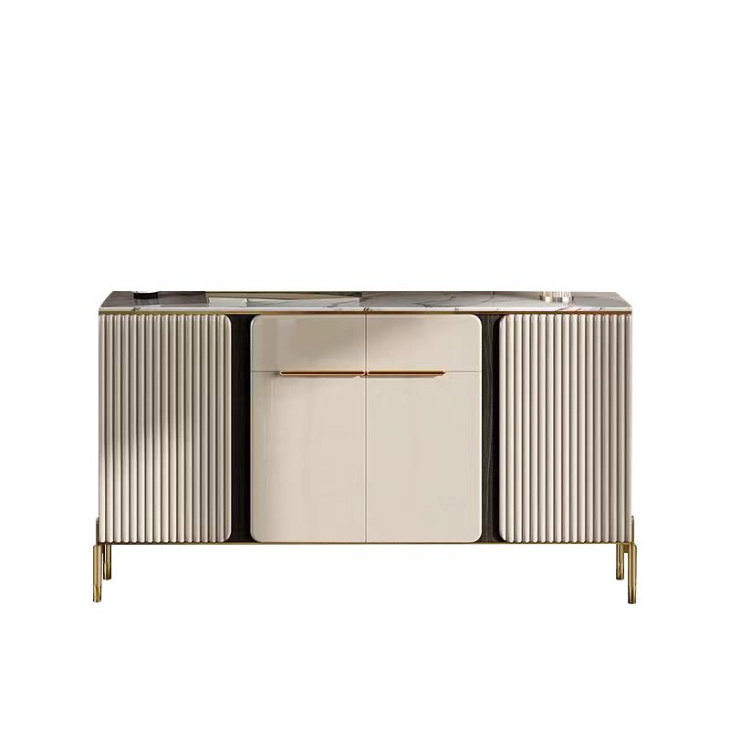 Stone Credenza Contemporary Style Adjustable Shelving Server with Cabinets and Drawers Clearhalo 'buffet_sideboard' 'Buffets & Sideboards' 'furn' 'furn_buffet_sideboard' 'Furniture' 'Kitchen & Dining Furniture' 1200x1200_5964442a-5801-4c67-95d7-ac89aeb81084