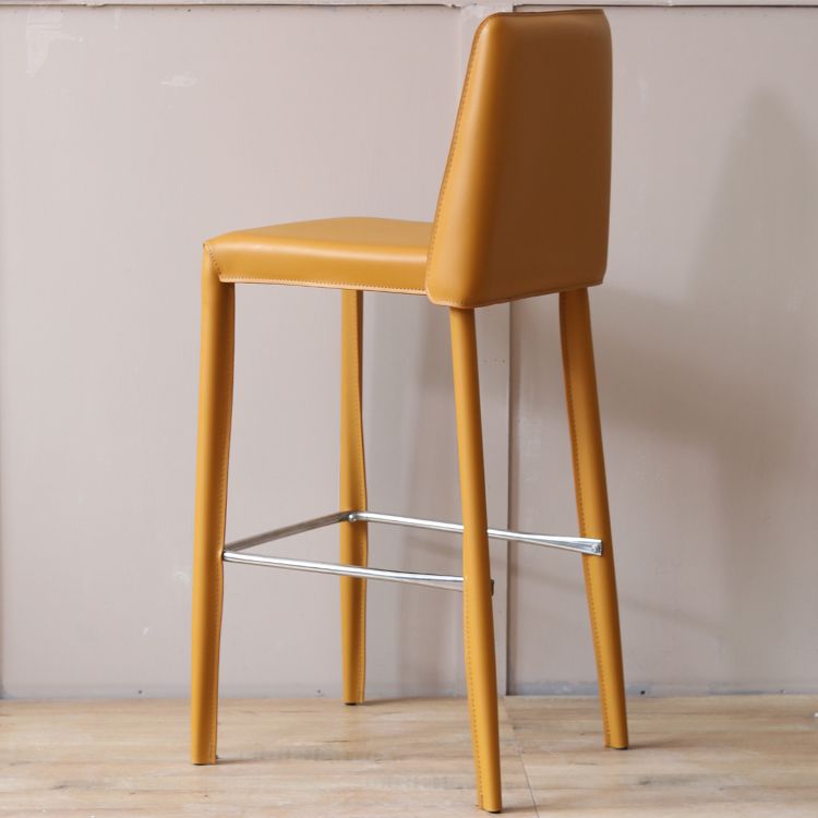 Modern Bar Stool Leather Backrest Counter Stool for Living Room Clearhalo 'Bar Furniture' 'Bar Stools' 'bar_stools' 'furn' 'furn_bar_stools' 'Furniture' 'Kitchen & Dining Furniture' 1200x1200_59645e48-e40d-4b16-9685-d6e6e159777c