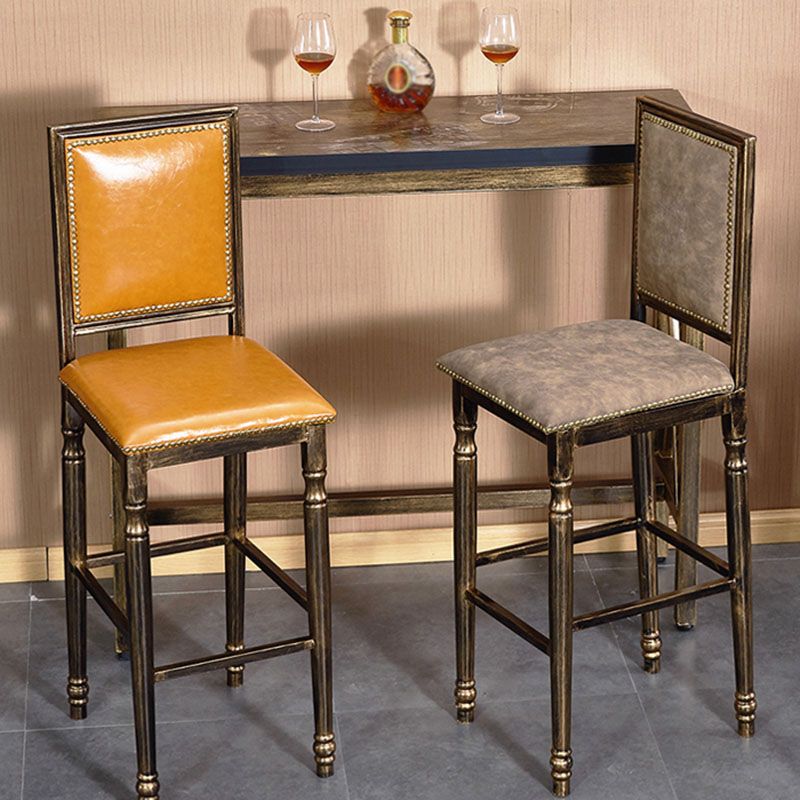Distressed Bronze 29.5" H Barstool Industrial Indoor Tall Stool with Square Seat Clearhalo 'Bar Furniture' 'Bar Stools' 'bar_stools' 'furn' 'furn_bar_stools' 'furniture_bar_stools' 'Kitchen & Dining Furniture' 'kitchen&dining_furn' 'kitchen' 'kitchen_furn' Furniture' 1200x1200_59648b74-771d-473b-ae15-e211136b0dab