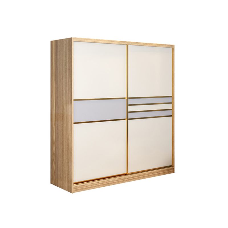 Engineered Wood Wardrobe Armoire with Garment Rod Modern Wardrobe Cabinet