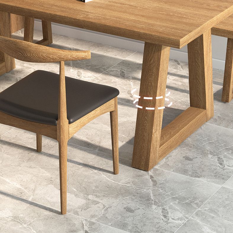 Pine Wood Top Dining Table Modern Rectangle Table with Solid Wood Sled Base Clearhalo 'Dining Tables & Seating' 'Dining Tables' 'dining_table' 'furn' 'furn_dining_table' 'Furniture' 'furniture_dining_table' 'Kitchen & Dining Furniture' 'kitchen' 'kitchen_dining_table' 1200x1200_5966edf1-7977-4f85-90fb-106dea70a643