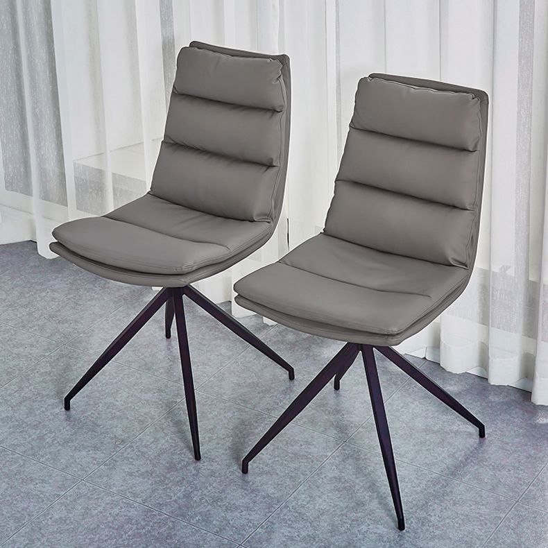 Scandinavian Upholstered Dining Chairs Solid Back Armless Side Chairs for Home Use Clearhalo ' kitchen&dining_furn' 'Dining Chairs' 'Dining Tables & Seating' 'dining_chair' 'furn' 'furn_dining_chair' 'Furniture' 'furniture_dining_chair' 'Kitchen & Dining Furniture' 'kitchen' 1200x1200_596769f9-d5a3-48d1-bb6d-fd87b9c9549f