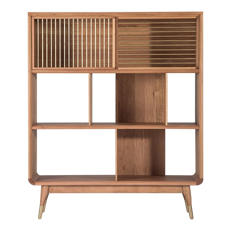 Eigentijdse open achterkant standaard boekenkast solide houten boekenplank met planken