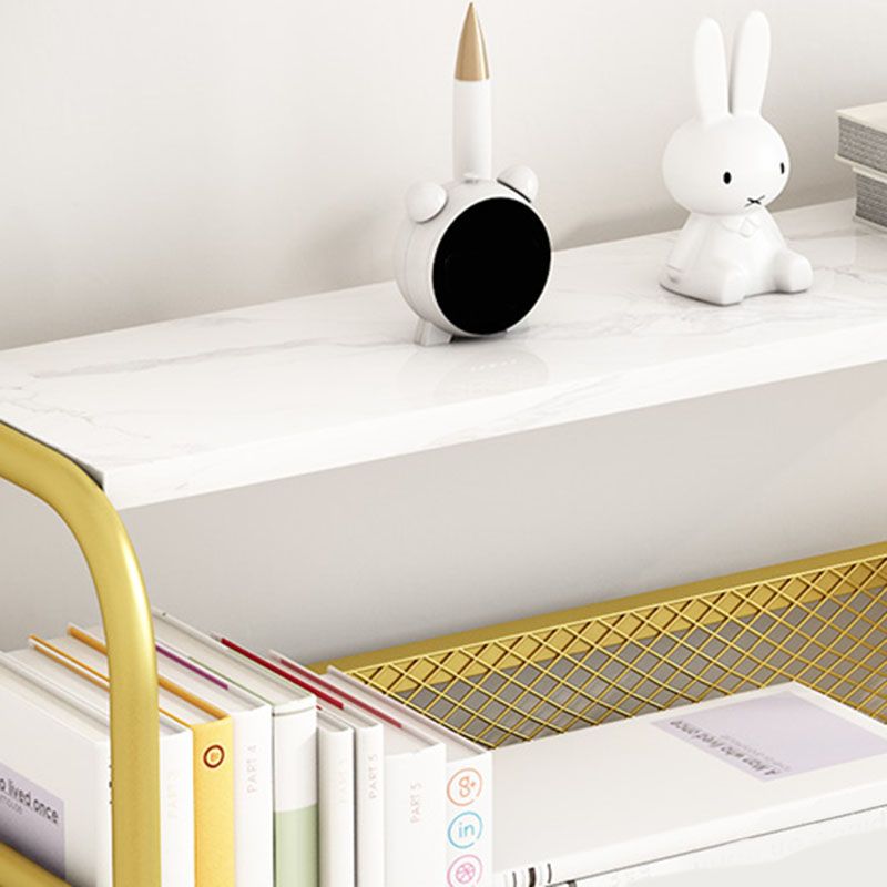 Modern Metal Bookshelf Etagere Vertical Open Shelf Bookcase in Burnish Clearhalo 'Bookcases' 'furn' 'furn_bookcases' 'Furniture' 'Office Furniture' 1200x1200_596791c6-b6c4-47fe-a2d9-a9948269f65b