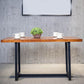 Indoor Rectangle Table with Metal Base Industrial Brown Wood Top Dining Table Clearhalo 'Dining Tables & Seating' 'Dining Tables' 'dining_table' 'furn' 'furn_dining_table' 'Furniture' 'Kitchen & Dining Furniture' 1200x1200_5967e983-b9dc-4614-911a-4360c993aa9f