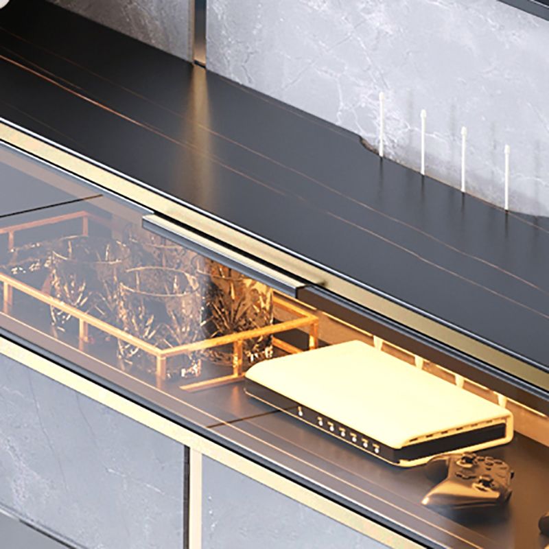 Glam Stone TV Console Wall-mounted Media Console TV Stand for Living Room Clearhalo 'furn' 'furn_tv_stands_entertainment_centers' 'Furniture' 'Living Room Furniture' 'TV Stands & Entertainment Centers' 'TV Stands & Media Storage Furniture' 'tv_stands_entertainment_centers' 1200x1200_596cd5df-7b6f-4488-ae7a-d3301ec5c54e