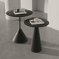 Mesa de centro con pedestal en blanco y negro, mesa de cóctel minimalista de metal
