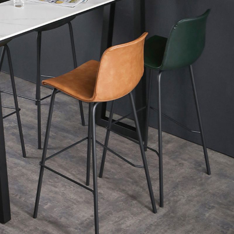 Faux Leather Dining Stools Low Back Bucket Bar Stools with Metal Legs Clearhalo 'Bar Furniture' 'Bar Stools' 'bar_stools' 'furn' 'furn_bar_stools' 'Furniture' 'Kitchen & Dining Furniture' 1200x1200_59702b98-8cab-4553-975a-c639684f4b99