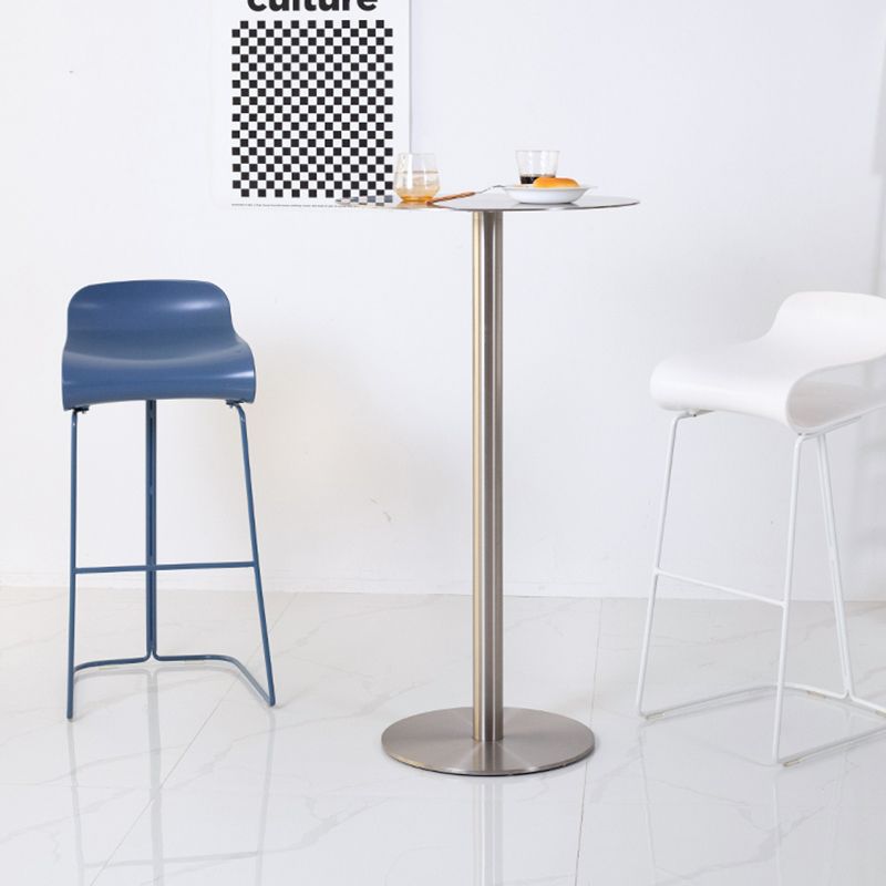 Industrial Metal Bar Dining Table Round Bistro Bar Table with Pedestal Clearhalo 'Bar Furniture' 'Bar Tables' 'bar_tables' 'furn' 'furn_bar_tables' 'Furniture' 'Kitchen & Dining Furniture' 1200x1200_597142e5-08e2-49d2-afb7-27645697c620