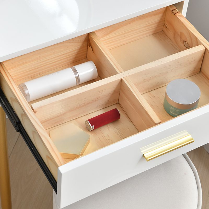 Wooden Vanity Set with 1 Drawer Luxurious Make-up Vanity in White/Grey Clearhalo 'Bedroom Furniture' 'furn' 'furn_makeup_vanities' 'Furniture' 'Makeup Vanities' 'makeup_vanities' 1200x1200_5972d46c-2f4e-4623-b18b-f35fde93e4db