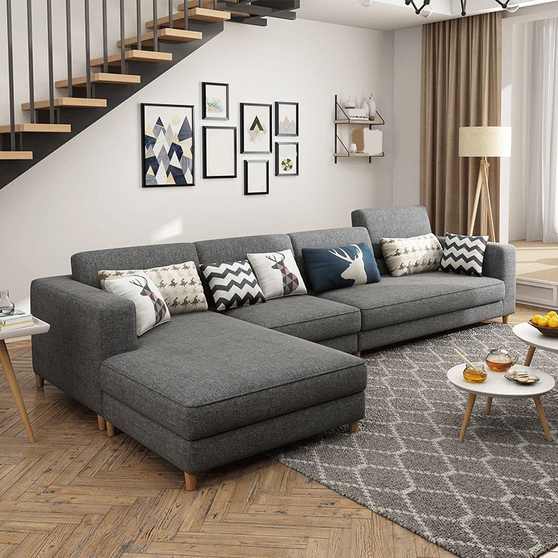 Removable Cushions,Adjustable Sectional Sofa, 67" Linen Sectional sofa Clearhalo 'furn' 'furn_sectionals' 'Furniture' 'Living Room Furniture' 'Sectionals' 1200x1200_5973e554-bf9e-454b-bd47-8c5de0969ac5