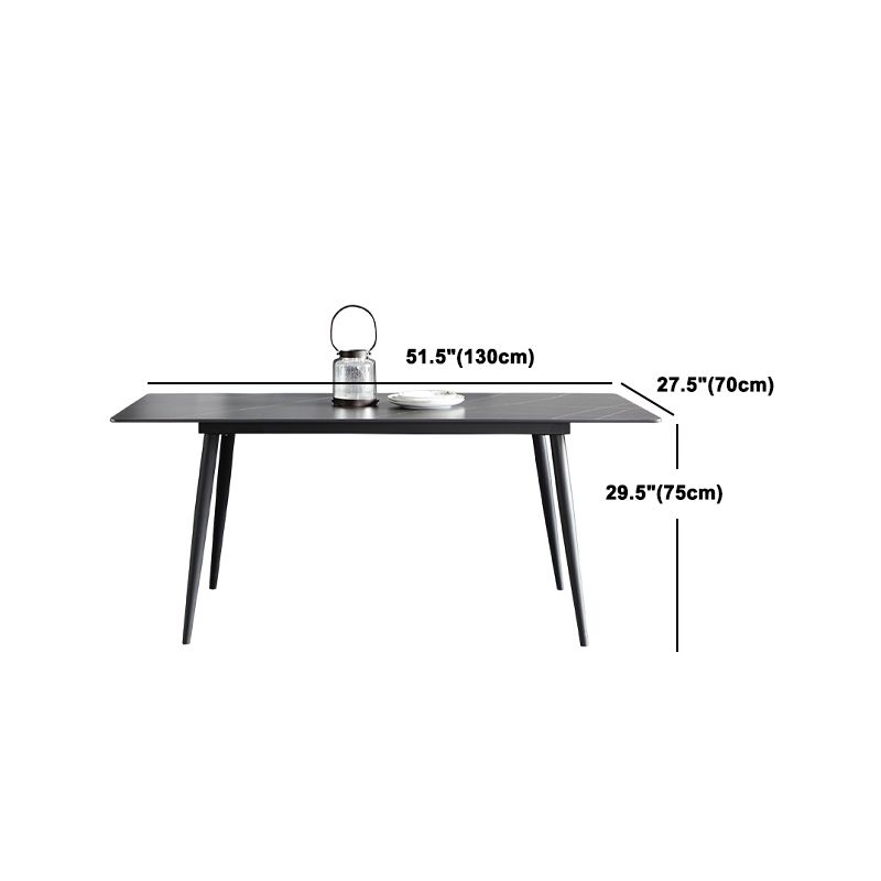 Juego de comedor interior moderno rectangular de piedra negra de 1/4/5/7 piezas