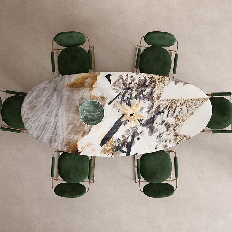 Sintered Stone Home Desk Luxury Oval Shape Fixed Table for Dining Room Clearhalo 'Dining Tables & Seating' 'Dining Tables' 'dining_table' 'furn' 'furn_dining_table' 'Furniture' 'Kitchen & Dining Furniture' 1200x1200_59781004-dc44-4e15-b873-ade92da70d99