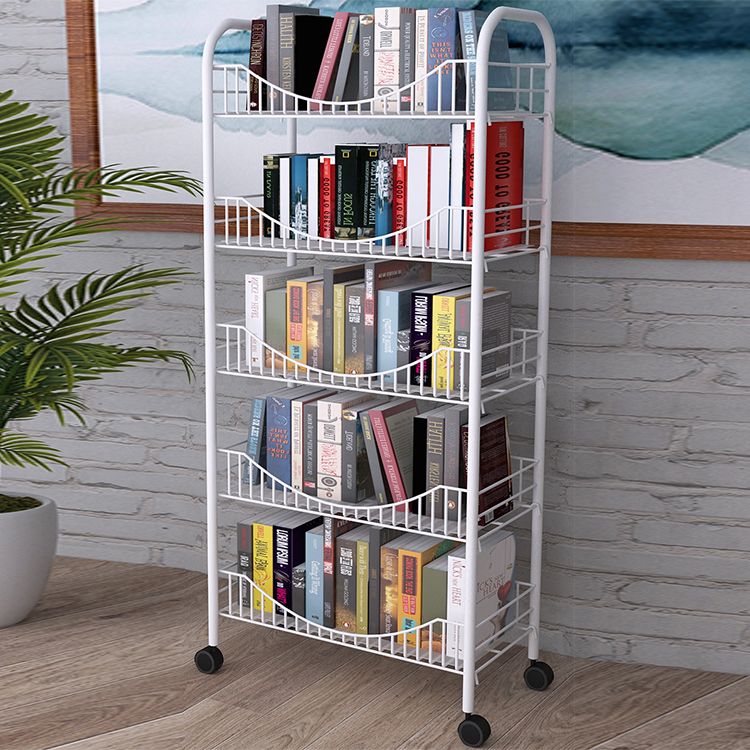 Steel Industrial Etagere Bookshelf Open Vertical Bookshelf with Caster Wheels Clearhalo 'Bookcases' 'furn' 'furn_bookcases' 'Furniture' 'furniture_bookcases' 'kitchen' 'kitchen_bookcases' 'Living Room Furniture' 'Office Furniture' 1200x1200_5978bca7-4dff-4ea0-8a2c-e61ae396468f