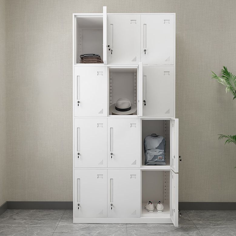 Steel Wardrobe Armoire with Lock Hinged Wardrobe Cabinet for Home