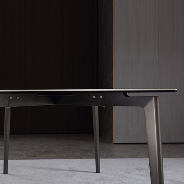 Sintered Stone Dining Table Luxury Style 4 Legs Rectangle Table for Home Clearhalo ' dining_table' 'Dining Tables & Seating' 'Dining Tables' 'furn' 'furn_dining_table' 'Furniture' 'furniture_dining_table' 'Kitchen & Dining Furniture' 'kitchen&dining_furn' 'kitchen' 'kitchen_dining_table' 1200x1200_597a7d27-288e-40f9-ba21-fede9e6d3a3f