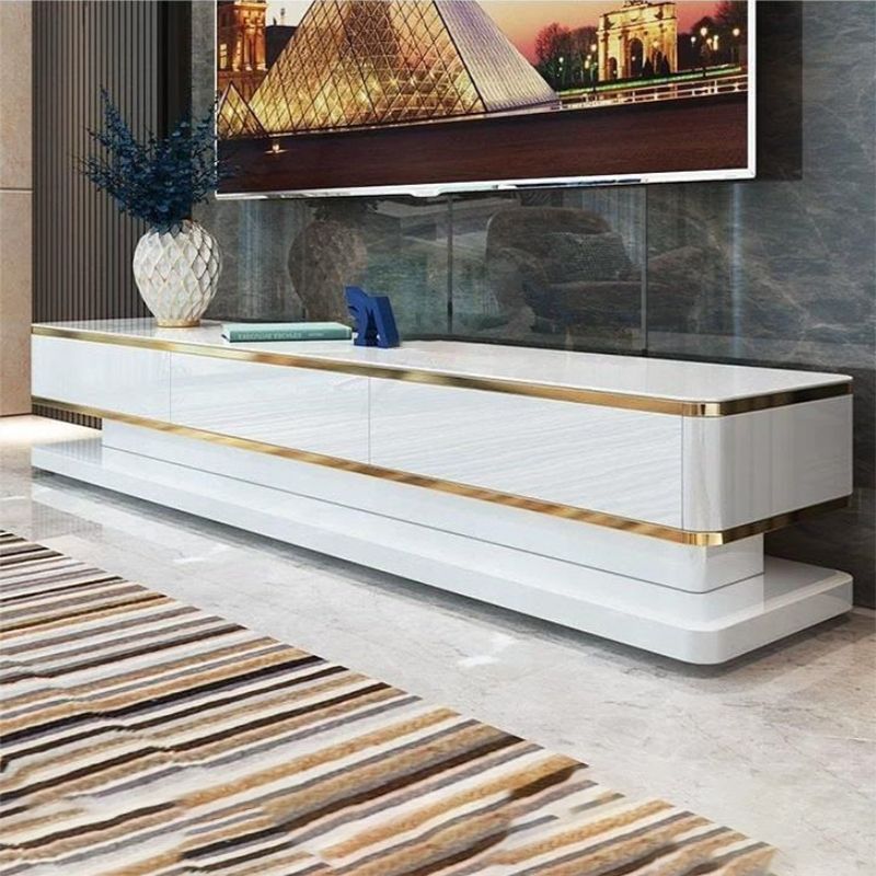 Glam Glass Stand Console Enclosed Storage Media Console with Drawers Clearhalo 'furn' 'furn_tv_stands_entertainment_centers' 'Furniture' 'Living Room Furniture' 'TV Stands & Entertainment Centers' 'TV Stands & Media Storage Furniture' 'tv_stands_entertainment_centers' 1200x1200_597b1eb4-7850-46a3-9cbb-61a602c3bf60