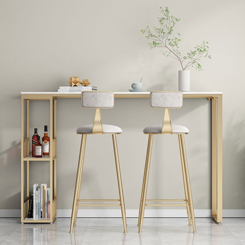 Glam Bar Pub Table Set 1/3 Pcs Stone Top Bar Table with Upholstered Stools Clearhalo 'Bar Furniture' 'furn' 'furn_home_bar_bar_sets' 'Furniture' 'Home Bars & Bar Sets' 'home_bar_bar_sets' 'Kitchen & Dining Furniture' 1200x1200_597c33d1-b241-4aab-8784-0d042c107f9c