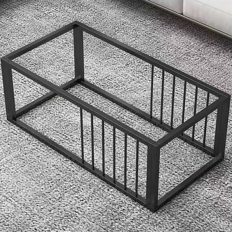 Contemporary Stone Coffee Table Rectangle Frame Coffee Cocktail Table Clearhalo 'Coffee & Accent Tables' 'Coffee Tables' 'coffee_tables' 'furn' 'furn_coffee_tables' 'Furniture' 'Living Room Furniture' 1200x1200_597cb0e6-f0f5-427f-80bf-da1e7a41f766