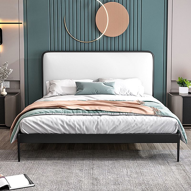 Metal Low Profile Bed Frame 43.31-inch H Wire-Grid Bed with Headboard Clearhalo 'Bedroom Furniture' 'Beds' 'furn' 'furn_beds' 'Furniture' 1200x1200_597d740d-f374-498a-81f5-e90a9d6a4842