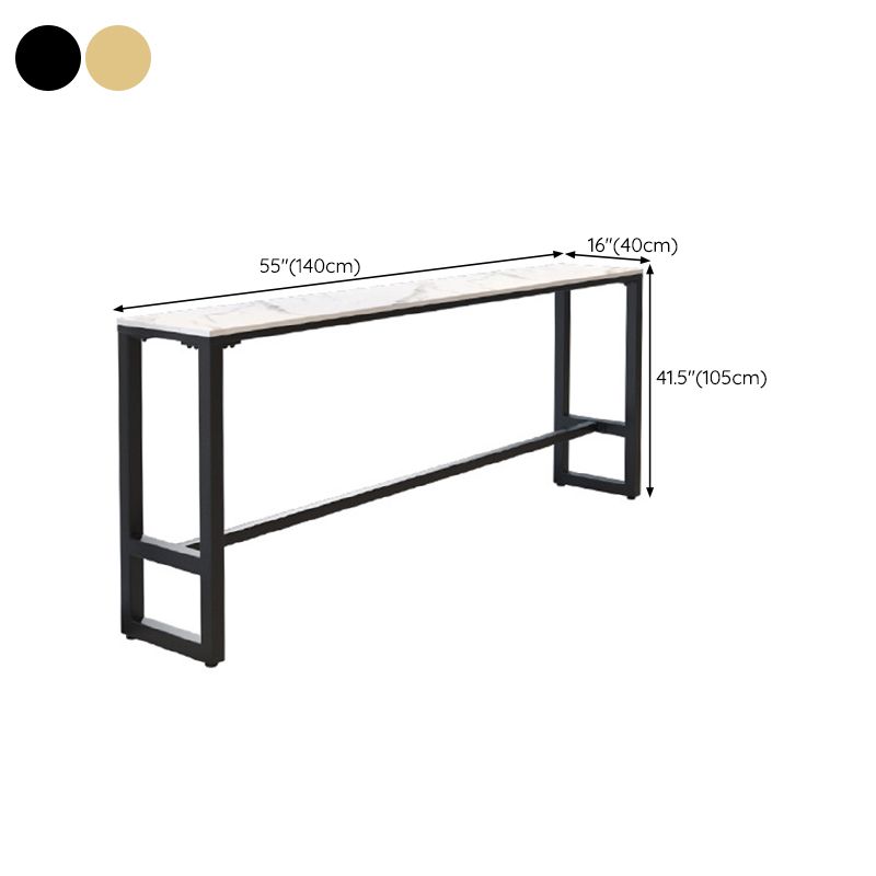 Rectangle Faux Marble Bar Height Table Contemporary Trestle Base Bar Table Clearhalo 'Bar Furniture' 'Bar Tables' 'bar_tables' 'furn' 'furn_bar_tables' 'Furniture' 'Kitchen & Dining Furniture' 1200x1200_597dd23c-6a73-46ce-a2f9-b3e9a8daca2d