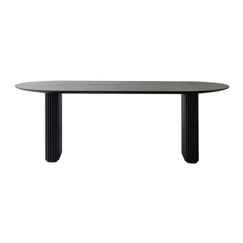 Black Pine Wood Dining Table Contemporary Style Dining Room Table